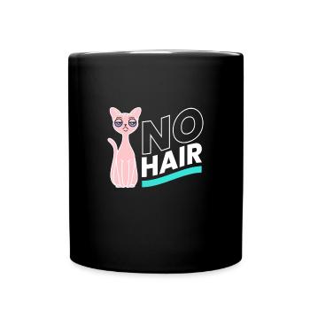 No Hair Sphynx Katze Kätzchen Nacktkatze - Tasse einfarbig - Schwarz - Vorne