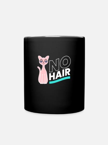 No Hair Sphynx Katze Kätzchen Nacktkatze - Tasse einfarbig - Schwarz