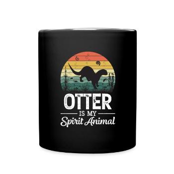 Otter Fischotter Seeotter Wassermarder - Tasse einfarbig - Schwarz - Vorne