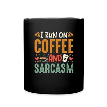 Kaffee Sarkasmus Freunde Glück Freude Cappuccino - Tasse einfarbig - Schwarz - Vorne