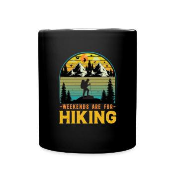 Weekend Hiking Team Hiking in the mountains - Full Colour Mug - black - Front