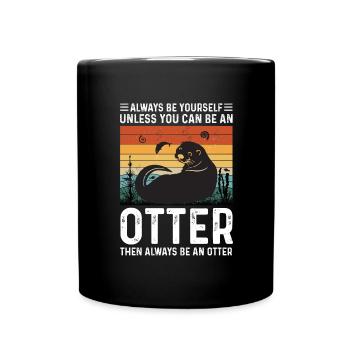 SEI EIN OTTER Otter Merch Süßer Otter Kinder - Tasse einfarbig - Schwarz - Vorne