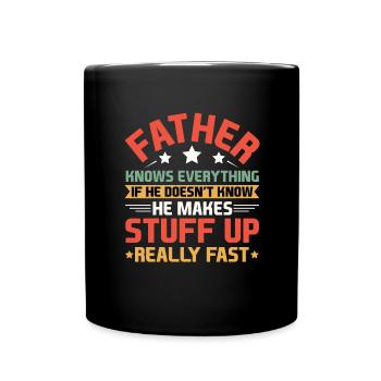 Papa schlechter Einfluss - Vater Geschenk - Tasse einfarbig - Schwarz - Vorne