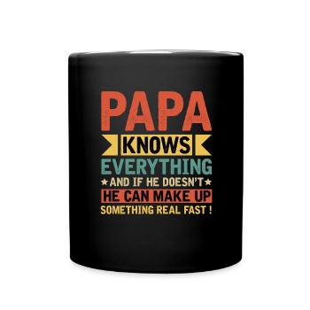 Papa schlechter Einfluss - Vater Geschenk - Tasse einfarbig - Schwarz - Vorne