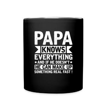 Papa schlechter Einfluss - Vater Geschenk - Tasse einfarbig - Schwarz - Vorne