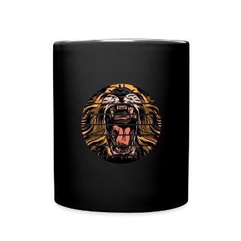 Wildlife King of the Jungle Lion Africa - Full Colour Mug - black - Front
