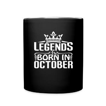 Les légendes naissent en octobre anniversaire - Mug uni - noir - Devant