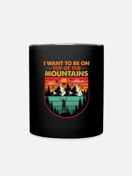Berg Wandern Bergsteigen hiking mountain Reise - Tasse einfarbig - Schwarz