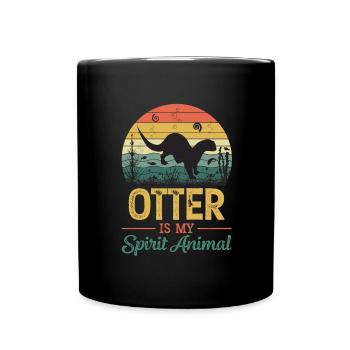 SEI EIN OTTER Otter Merch Süßer Otter Kinder - Tasse einfarbig - Schwarz - Vorne