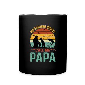 Pêche Père Fils Rétro Vintage Cadeau Fête des Pères - Mug uni - noir - Devant