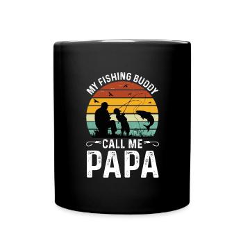 Pêche Père Fils Rétro Vintage Cadeau Fête des Pères - Mug uni - noir - Devant
