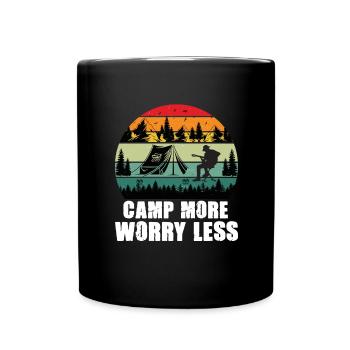 Wandern Camping Outdoor Sprüche Camper Wanderer - Tasse einfarbig - Schwarz - Vorne