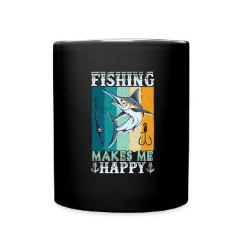 Therapie Angeln See Karpfen Angler Fischer Köder - Tasse einfarbig - Schwarz - Vorne