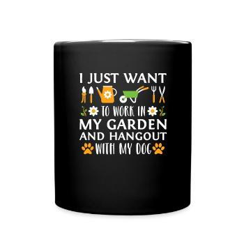 Hundebesitzer Gärtner Gartenarbeit Geschenk - Tasse einfarbig - Schwarz - Vorne