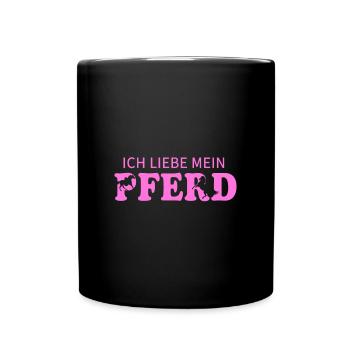 Ich Liebe Mein Pferd Mädchen Pony Reiter Stall - Tasse einfarbig - Schwarz - Vorne