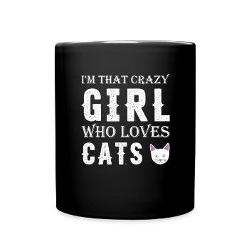Chat Chats Animal Animal De compagnie Fille Chat Dame - Mug uni - noir - Devant