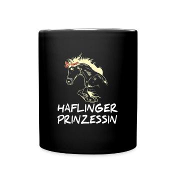 Haflinger Prinzessin I Mädchen Pony Reiter Stall - Tasse einfarbig - Schwarz - Vorne