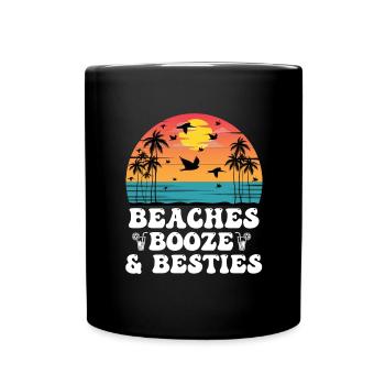 Vacances en famille Plage Vacances Été Soleil Palmiers - Mug uni - noir - Devant