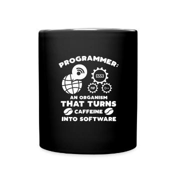 Programmer Coffee - Tasse einfarbig - Schwarz - Vorne