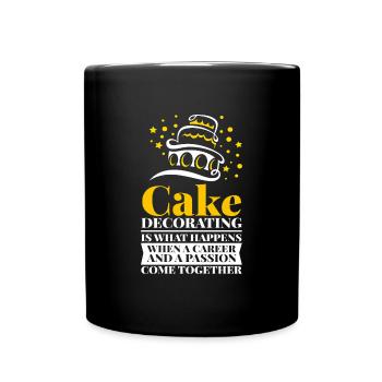 Cake Decorating Backen Kuchen Cupcake - Tasse einfarbig - Schwarz - Vorne