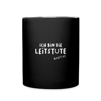 Ich bin die Leitstute für Reiterin - Tasse einfarbig - Schwarz - Vorne