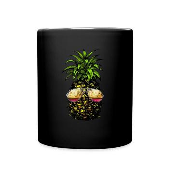 Pineapple Hawaiian Pine Apple Hawaii Beach - Full Colour Mug - black - Front