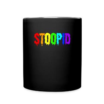 Stoopid Dripy Rainbow Dripin Letter Streetwear - Full Colour Mug - black - Front