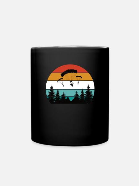 Paragliding Gleitschirmflieger Fallschirm Para - Tasse einfarbig - Schwarz