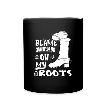 La faute à mes racines Cowboy Western Boots - Mug uni - noir - Devant