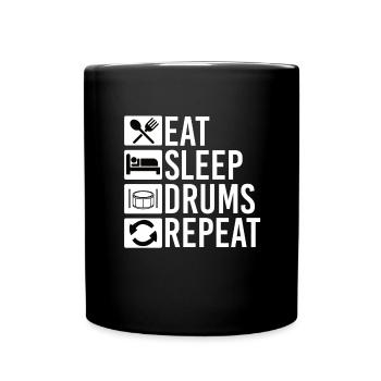 Schlagzeuger Drums Musiker - Tasse einfarbig - Schwarz - Vorne