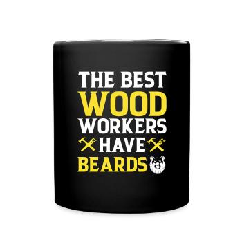Lumberjack Beard Woodworker Man Chainsaw Forest - Full Colour Mug - black - Front