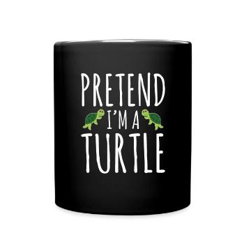 Schildkröte Panzer Tier Witziger Spruch Zoo - Tasse einfarbig - Schwarz - Vorne