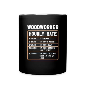 Wood Chainsaw Lumberjack Woodworker Climbing - Full Colour Mug - black - Front