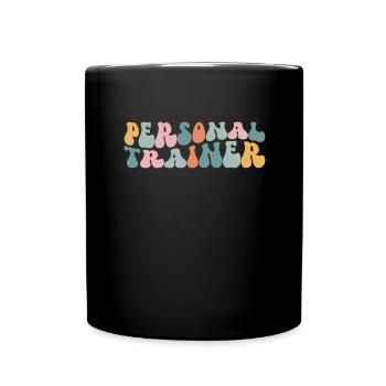 personal trainer fitness coach muscle training - Full Colour Mug - black - Front