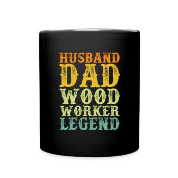 Stolzer Holzarbeiter Vater Holzarbeit Waldarbeiter - Tasse einfarbig - Schwarz - Vorne