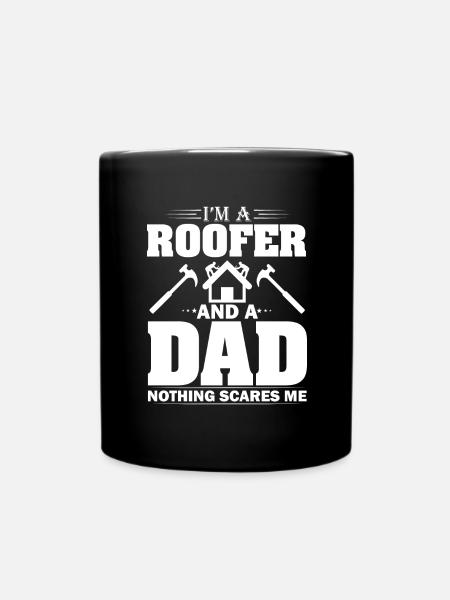 Papa Roofer Father Roofing Craft Roofing Roof - Full Colour Mug - black