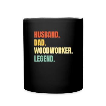 Stolzer Holzarbeiter Vater Holzarbeit Waldarbeiter - Tasse einfarbig - Schwarz - Vorne