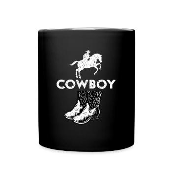 Cowboy Western Boots Hat Texas Rodeo Hat - Mug uni - noir - Devant