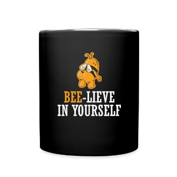 Biene - Tasse einfarbig - Schwarz - Vorne