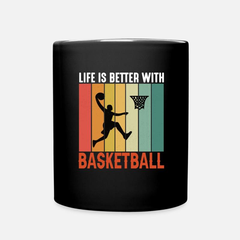 Basketballer Basketball Slamdunk BBall Korbleger - Tasse einfarbig - Schwarz