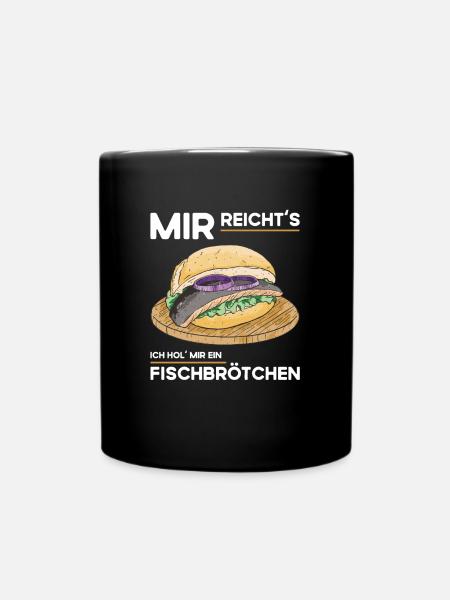 Fischbrötchen Imbiss - Tasse einfarbig - Schwarz