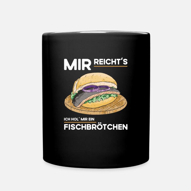 Fischbrötchen Imbiss - Tasse einfarbig - Schwarz