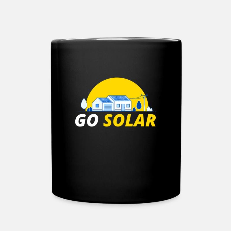 Go Solar Solar Photovoltaik - Tasse einfarbig - Schwarz