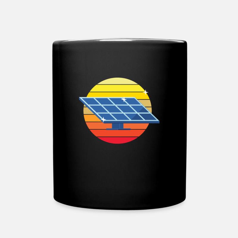 Solar Retro Photovoltaik - Tasse einfarbig - Schwarz