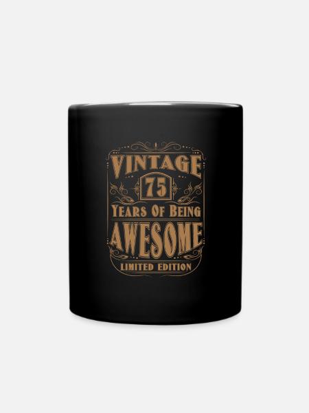 Anniversaire 75 ans Fête d’anniversaire Ancienne date - Mug uni - noir