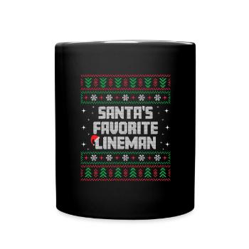 Line Fitter Electrician Overhead Line Electrician - Full Colour Mug - black - Front