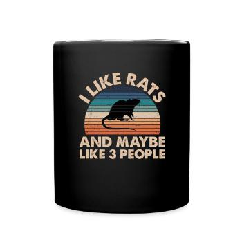 Rats domestiques | Rat Animaux Rongeurs Cadeaux - Mug uni - noir - Devant