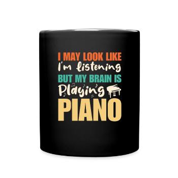 Drôle piano piano piano à queue dicton pour pianiste - Mug uni - noir - Devant