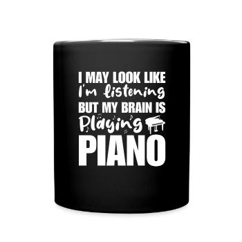 Drôle piano piano piano à queue dicton pour pianiste - Mug uni - noir - Devant