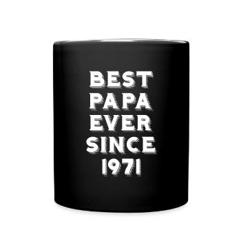 Papa 1971 Birthday Father Best Dad Vintage - Full Colour Mug - black - Front